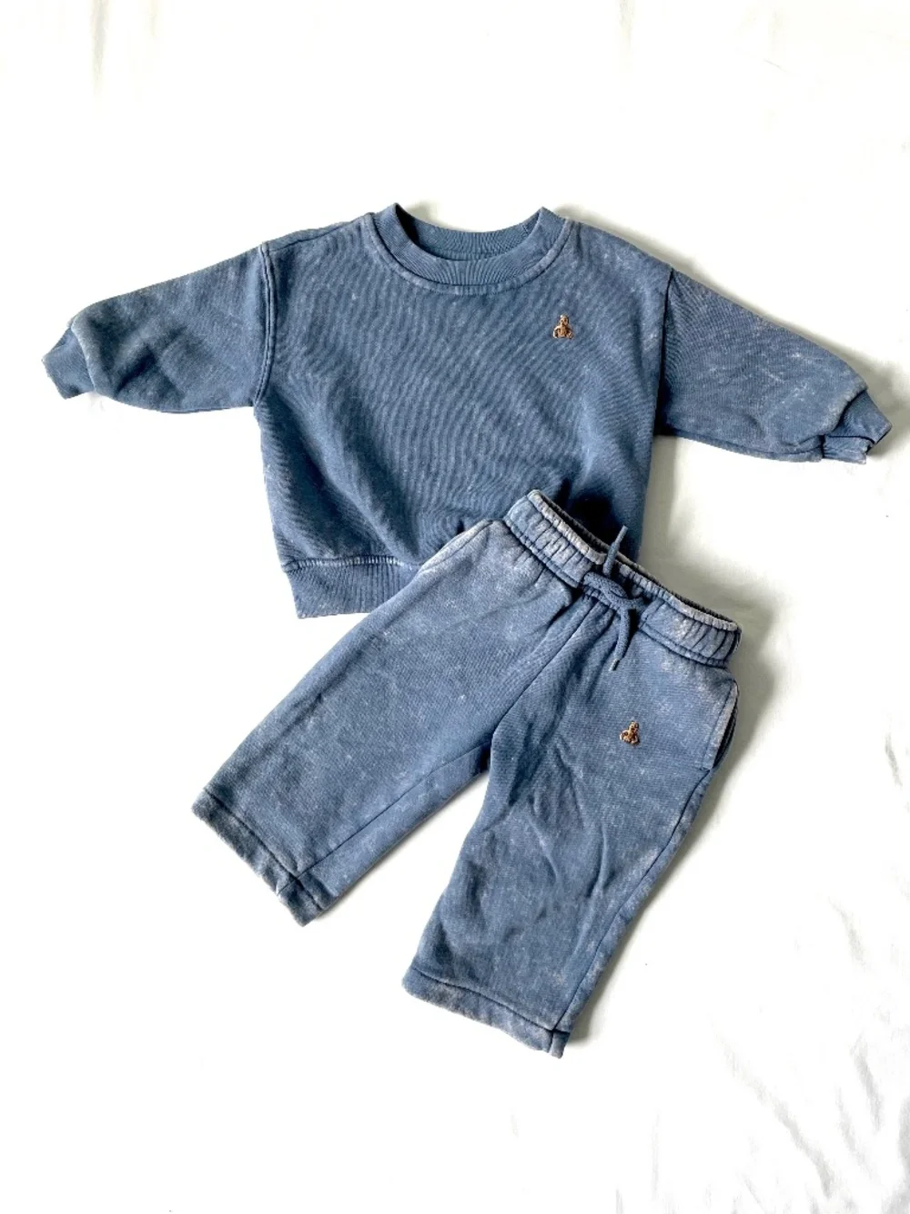 2-Pc Sz6-12M Boys Gap Blue VintageSoft Washed Sweatsuit Jogger EXC